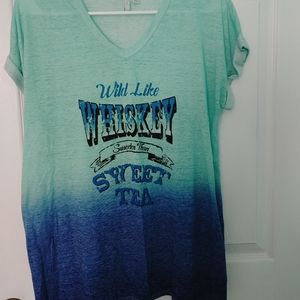 Blue and green T-shirt